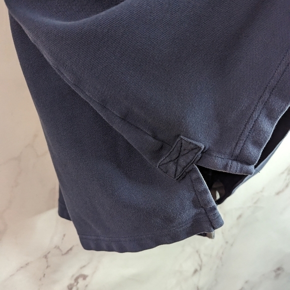 Duluth Trading Co Polo Shirt Men Size Large Short Sleeve Navy Blue Gusseted Top - Picture 8 of 9